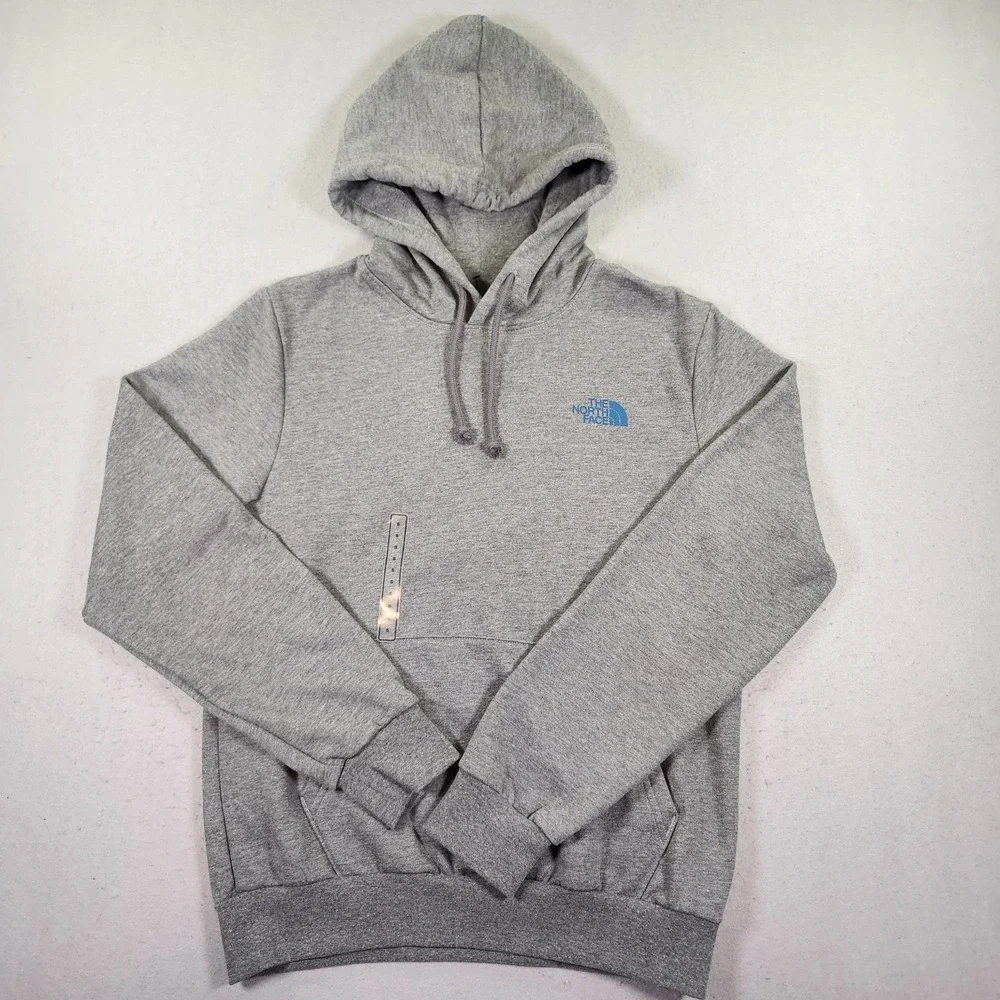 The North Face Hoodie Mens Small Gray Fleece Pullover Travel Cloud Graphic NWT